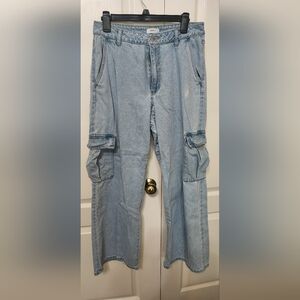 Forever 21 Light Blue Cargo Jeans